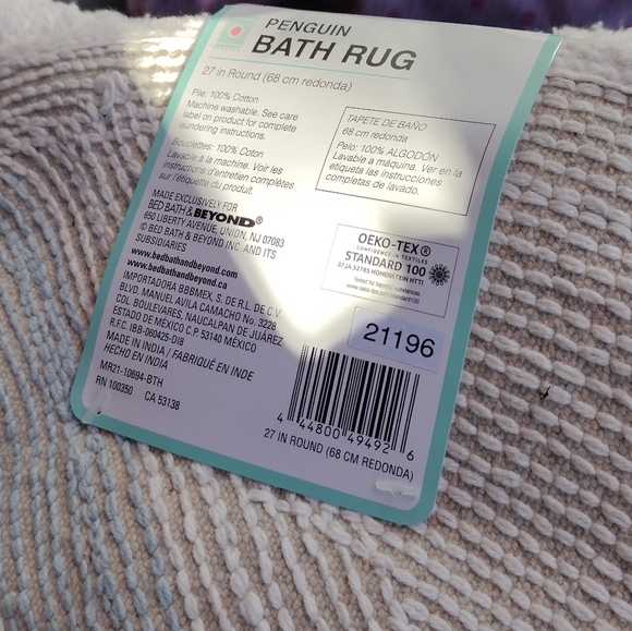 Marmalade Holiday Penguin Bath Rug Blue - Picture 3 of 3